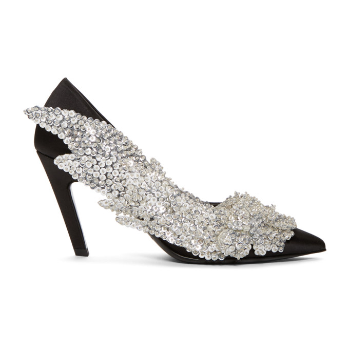 Balenciaga Black Sequin Slash Heels