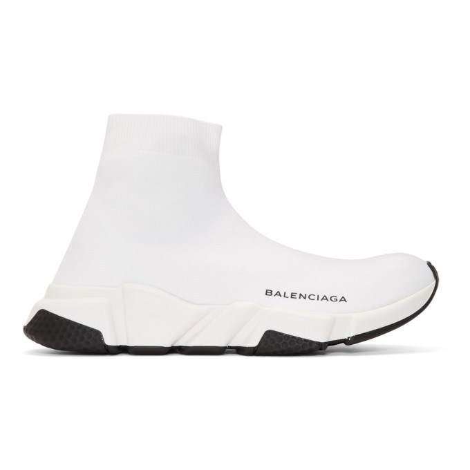 Balenciaga White Speed Runners High-Top Sneakers