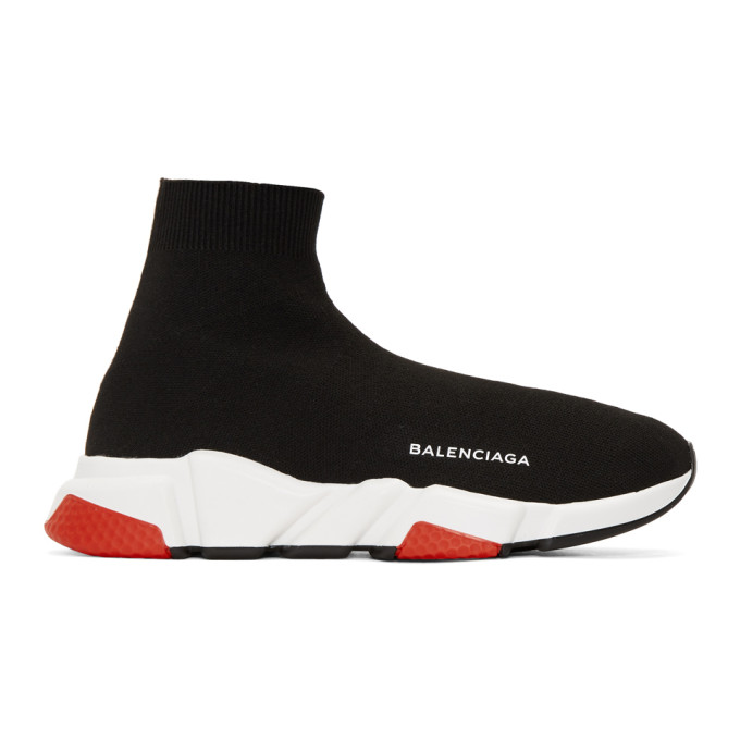 Balenciaga Black & Red Speed Sneakers