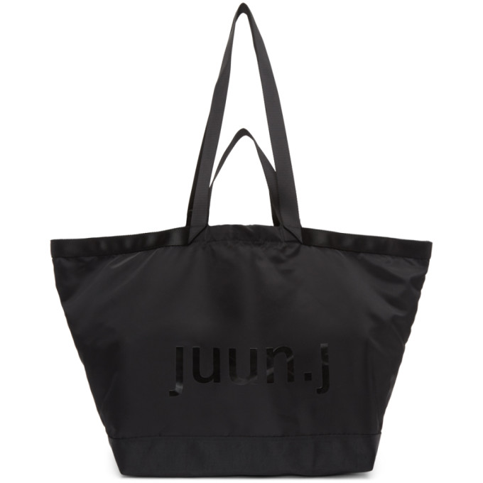 Juun.J Black Large Logo Tote