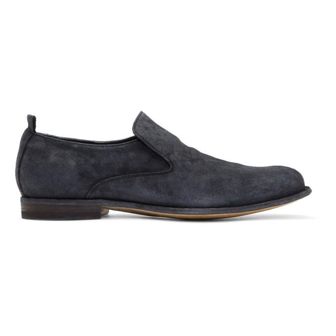 Officine Creative Black Suede Mono 7 Loafers