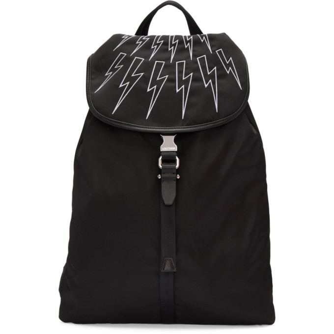 Neil Barrett Black & White Thunderbolt Rucksack