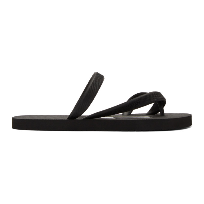 Neil Barrett Black & White Rubber Thunderbolt Sandals