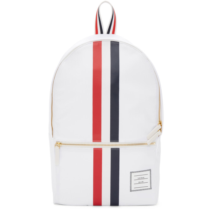 Thom Browne White Unstructured Nylon Backpack