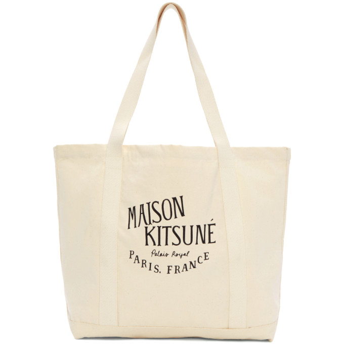Maison Kitsune Ecru 'Palais Royale' Tote