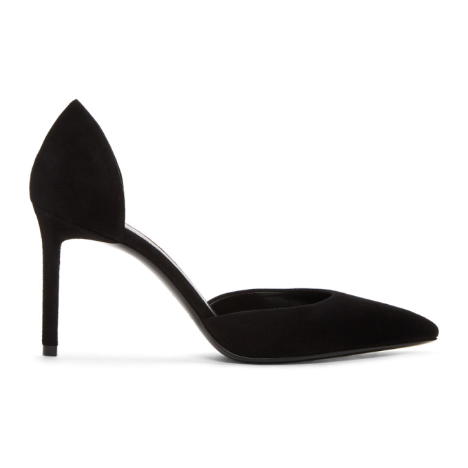 Saint Laurent Black Suede D'Orsay Heels