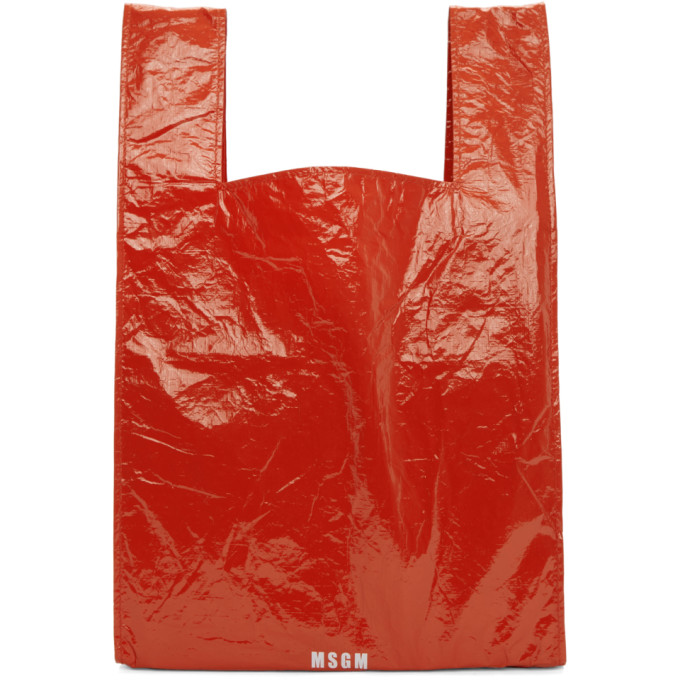 MSGM Red Shopping Tote
