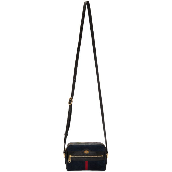 Gucci Navy Suede Mini Ophidia Bag