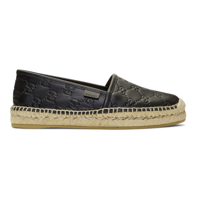 Gucci Black 'Gucci Signature' Espadrilles