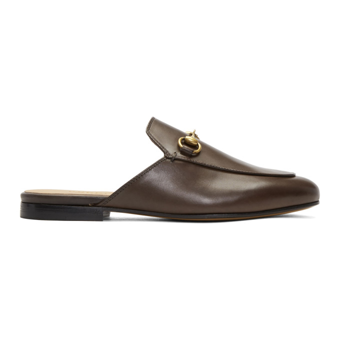 Gucci Brown Princetown Slippers