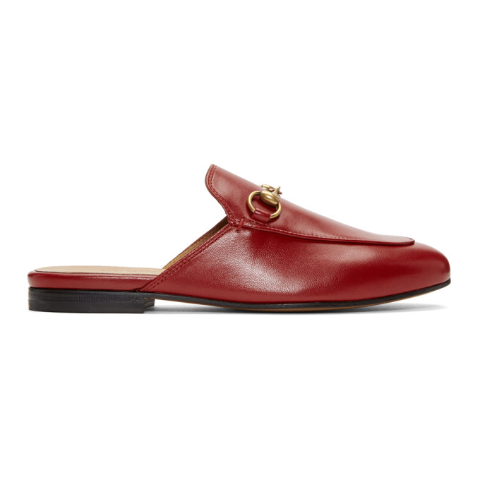 Gucci Red Princetown Slippers