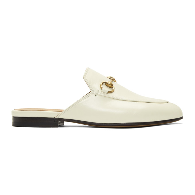 Gucci White Princetown Slippers