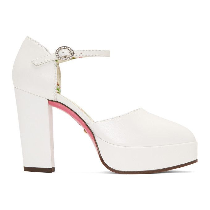 Gucci White Agon Heels