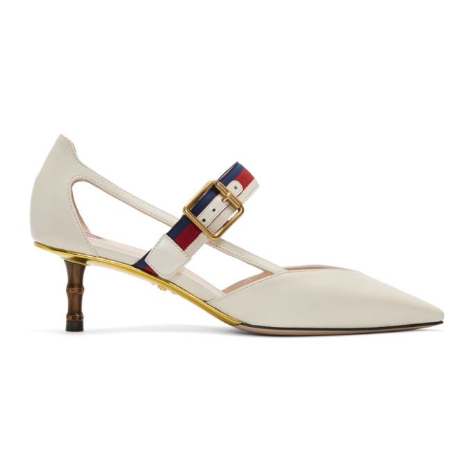 Gucci Ivory Unia Bamboo Heels