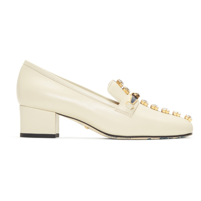 Gucci White & Blue Ginger Heels