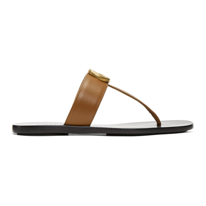 Gucci Tan GG Marmont Sandals
