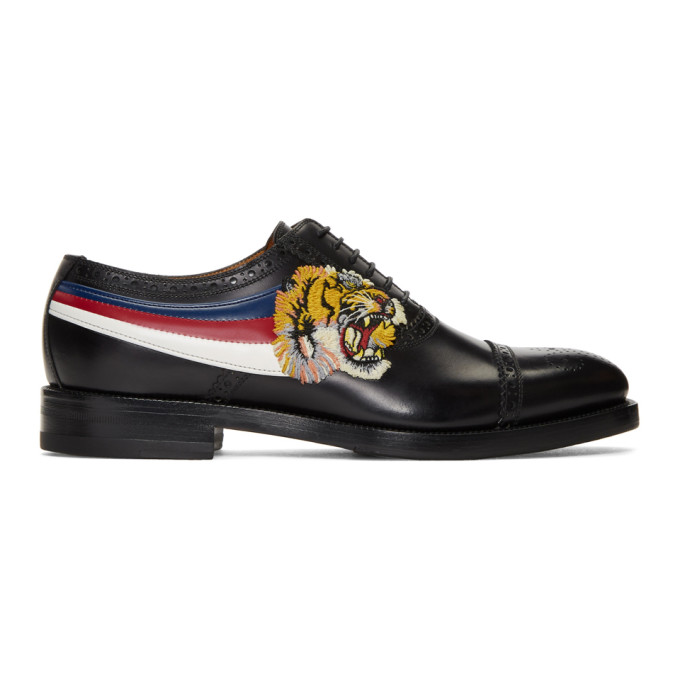 Gucci Black Tiger Appeal Brogues