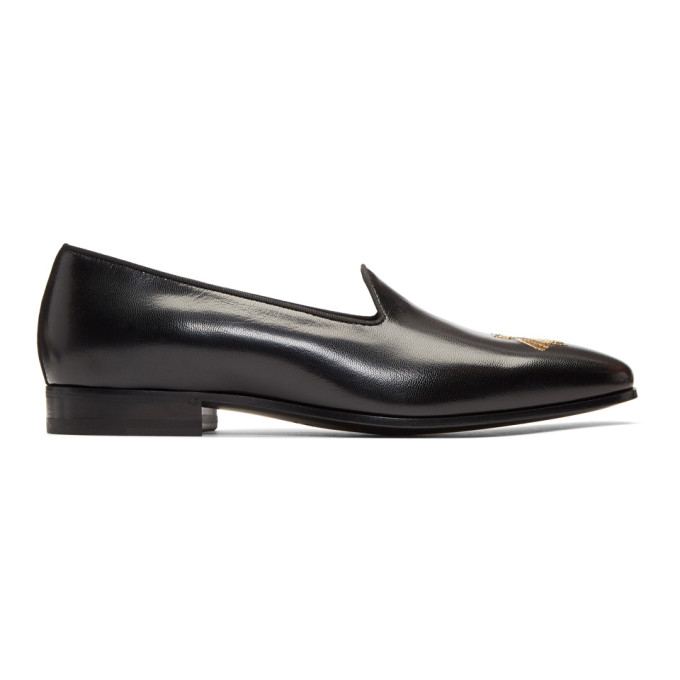 Gucci Black Bee Gallipoli Loafers