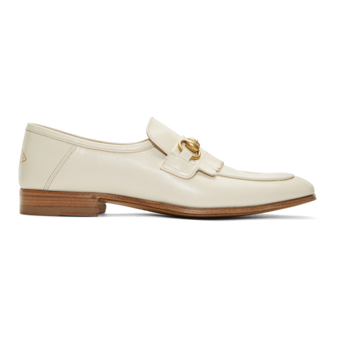 Gucci White Harbor Loafers