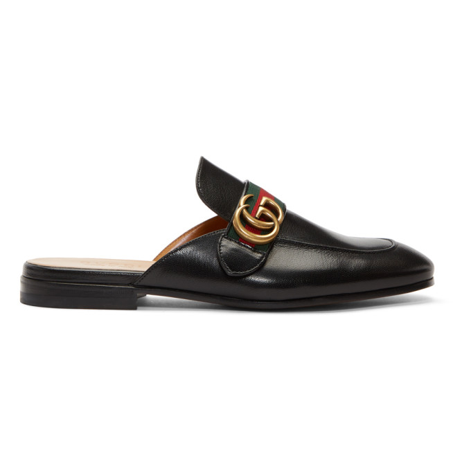 Gucci Black GG Princetown Slippers