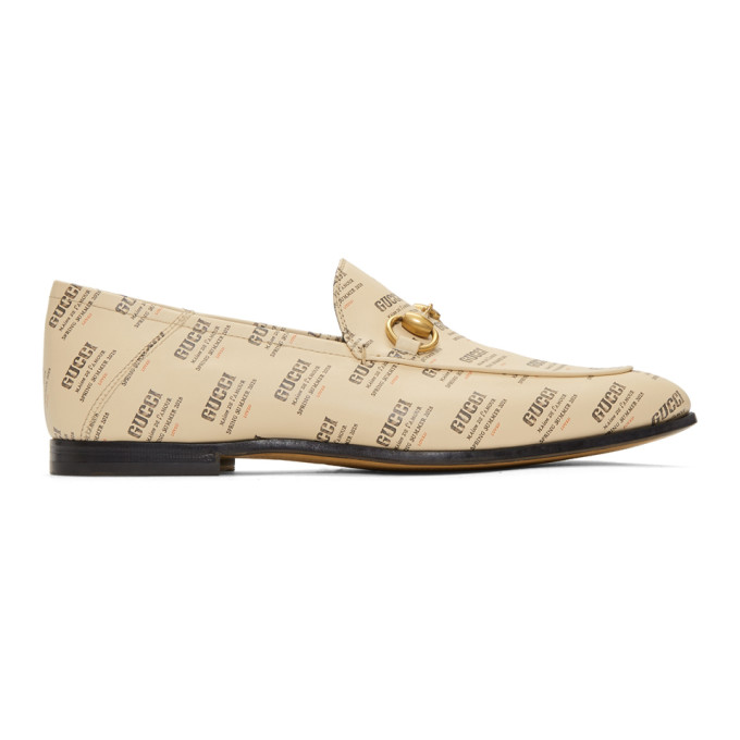 Gucci Off-White All Over Logo Stamp Brixton Loafers