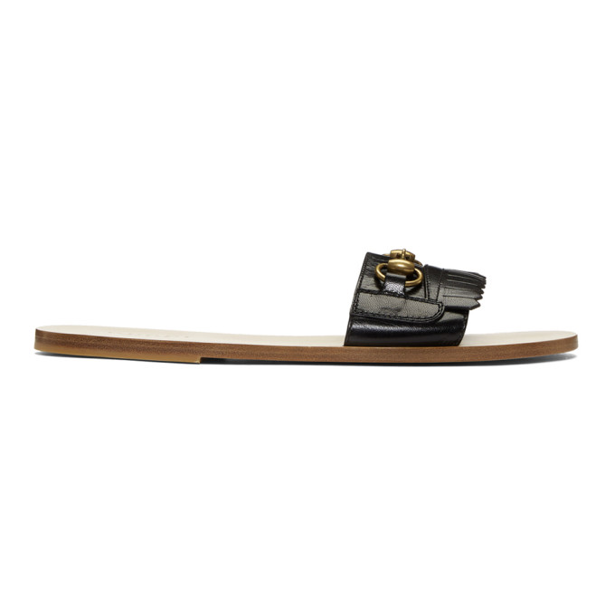 Gucci Black Vardero Fringe Sandals