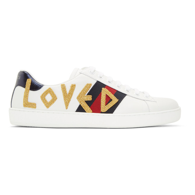 Gucci White 'Loved' New Ace Sneakers
