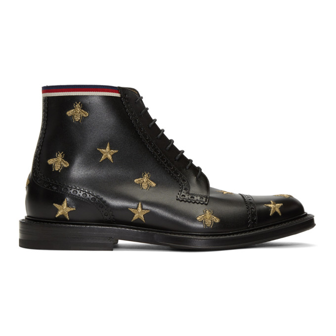 Gucci Black Beyond Lace-Up Boots