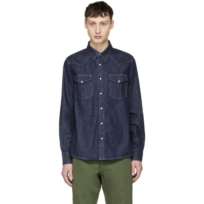 Visvim Blue Denim Social Sculpture Shirt 181487m19200104