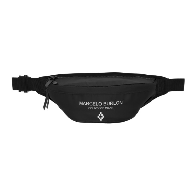 Marcelo Burlon County of Milan Black Logo Bumpack Pouch