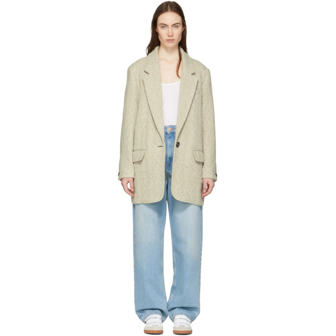 Isabel Marant Etoile Ecru Floyd Herringbone Coat
