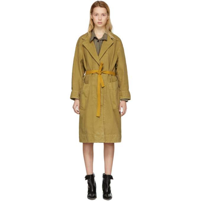 Isabel Marant Etoile Brown Laurel Long Cotton Coat