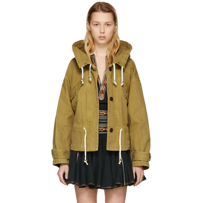 Isabel Marant Etoile Brown Lagilly Short Cotton Trench Jacket