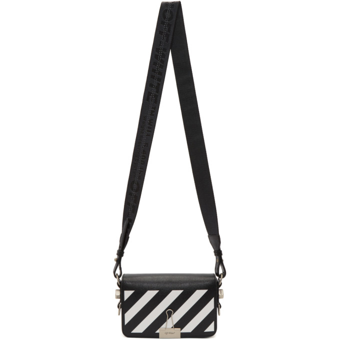 Off-White Black & White Mini Diagonal Binder Clip Bag