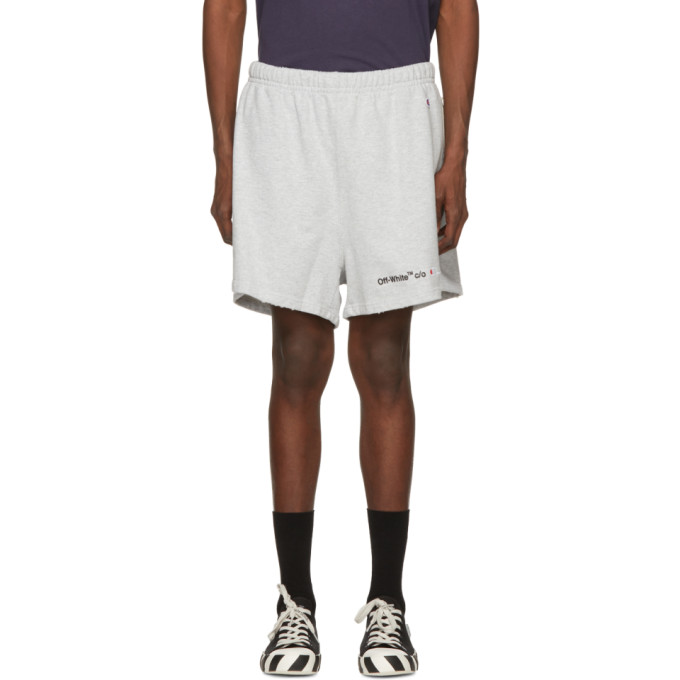 Off-White Grey Champion Reverse Weave Edition Lounge Shorts