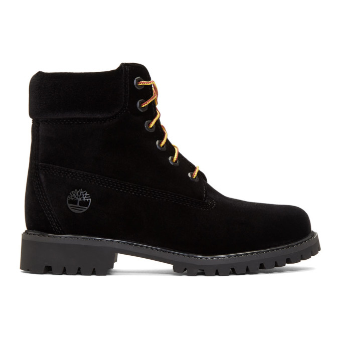 Off-White Black Timberland Edition Velvet Boots
