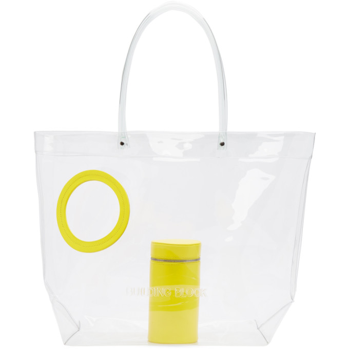 Building Block Yellow Transparent Vinyl Peephole Tote