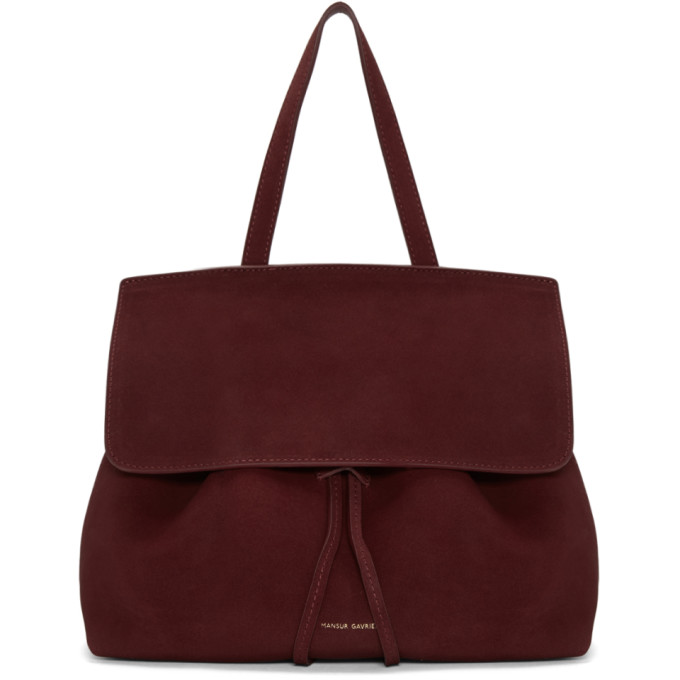 Mansur Gavriel Burgundy Suede Mini Lady Bag