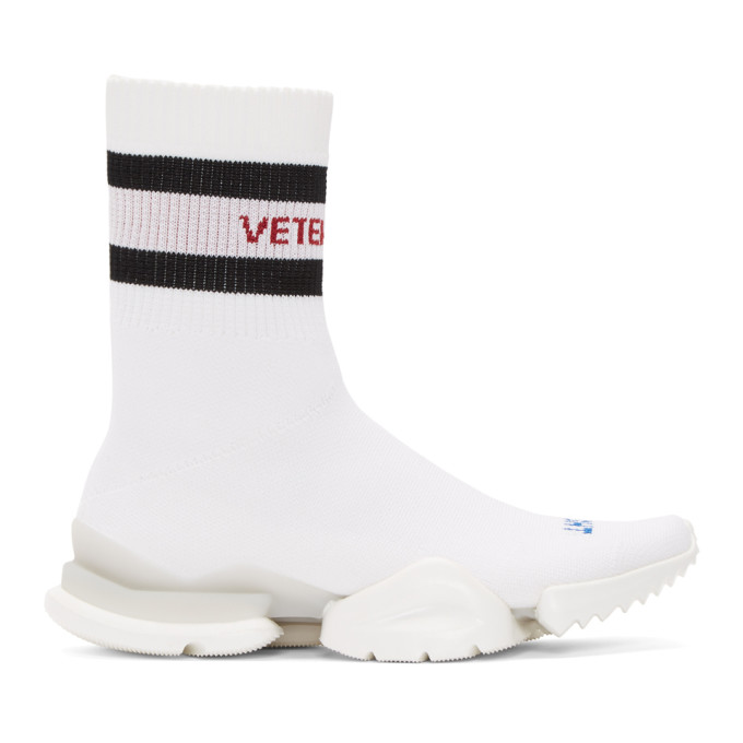 Vetements White Reebok Edition Sock Pump High-Top Sneakers