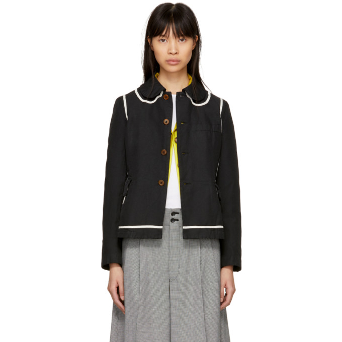 Comme des Garcons Black Trompe l'Oeil Round Collar Jacket