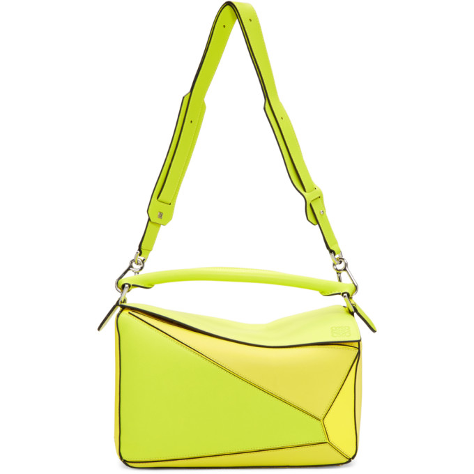 Loewe Yellow Medium Puzzle Bag