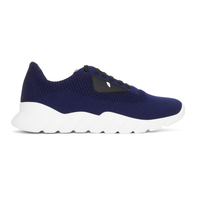 Fendi Blue Knit 'Bag Bugs' Sneakers