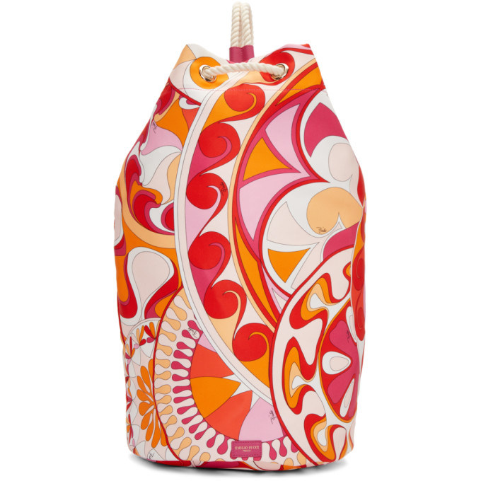 Emilio Pucci Pink Nigeria Printed Rope Duffle Bag