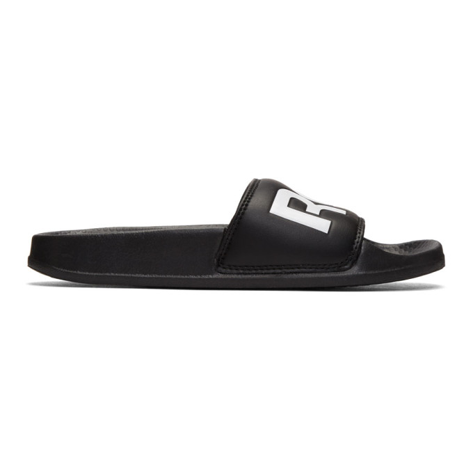 Reebok Classics Black Split Logo Slides