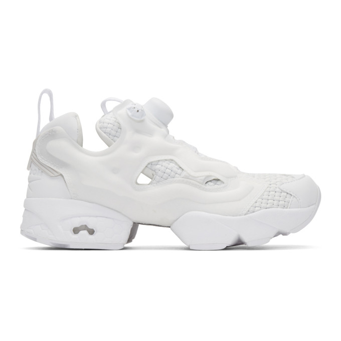 white reebok classics edition logo emoji instapump fury sneakers