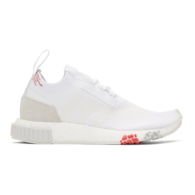 adidas Originals White & Red NMD Racer PK Sneakers