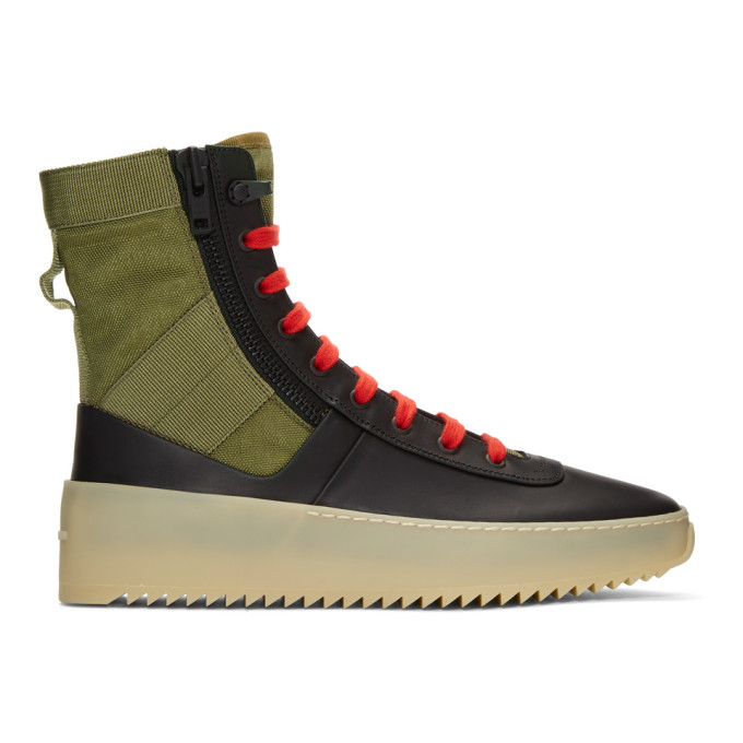 Fear of God Black & Green Jungle High-Top Sneakers
