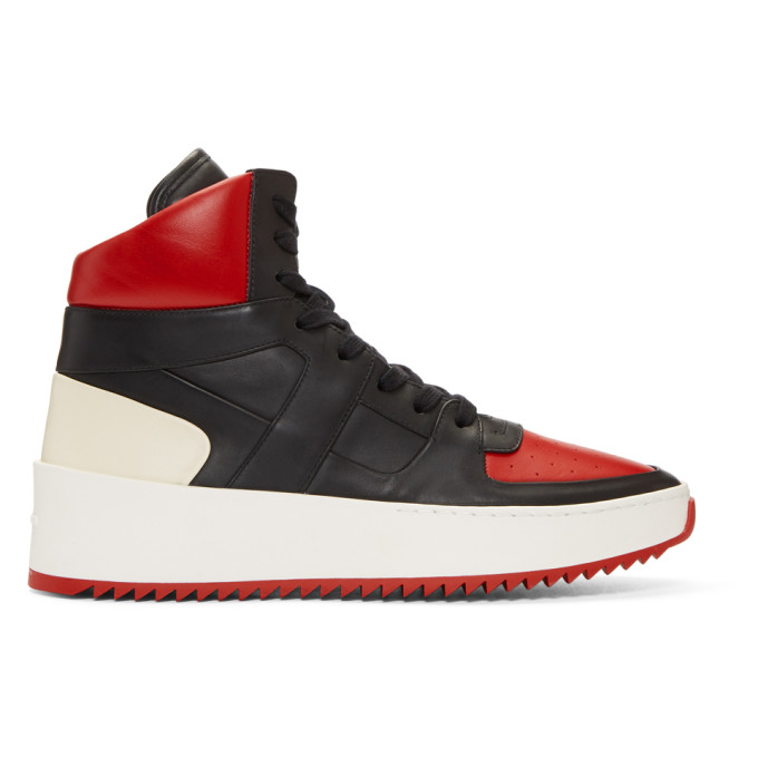 Fear of God Red & Black B-Ball High-Top Sneakers
