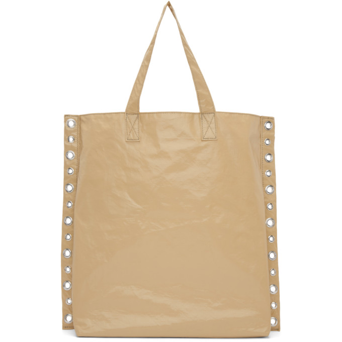 Tricot Comme des Garcons Beige Large Rivet Detail Tote