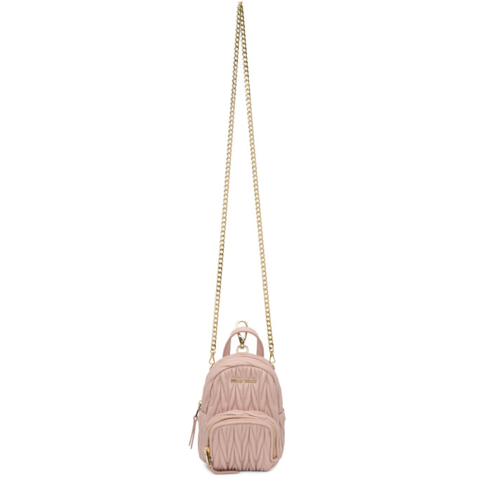 Miu Miu Pink Mini Matelasse Backpack